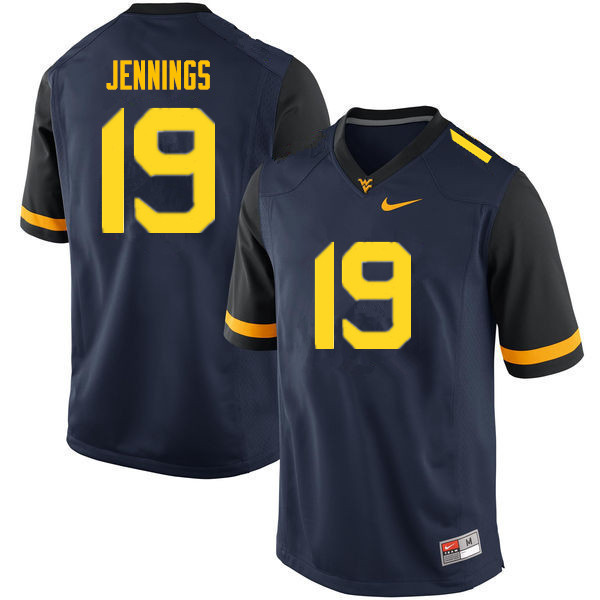 Men #19 Ali Jennings West Virginia Mountaineers College Football Jerseys Sale-Navy